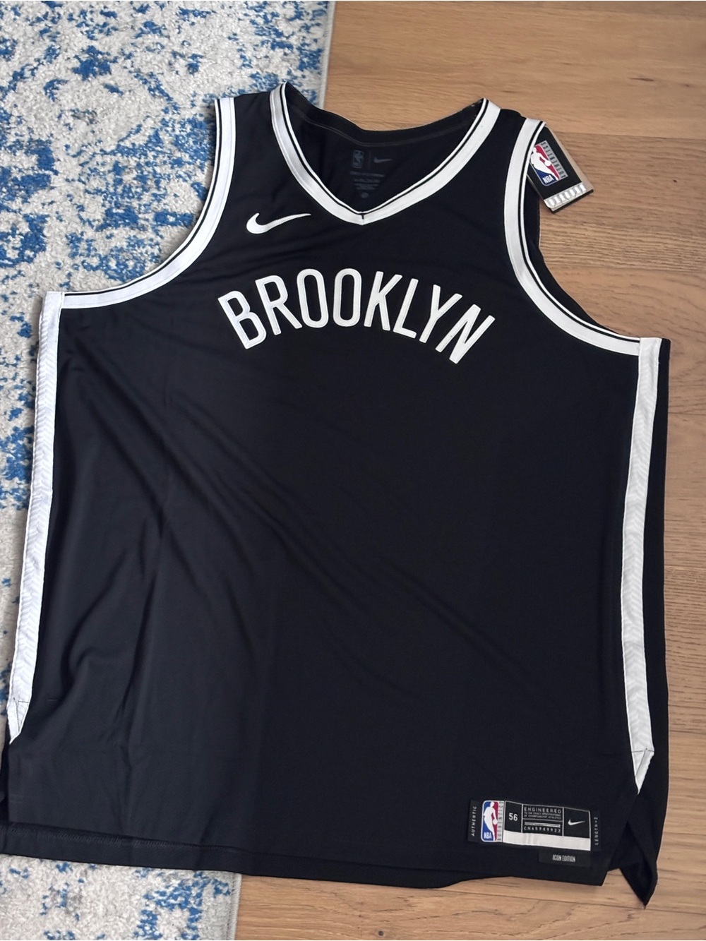 Nike Dri-Fit NBA Blank Brooklyn Nets Jersey ADV Icon Edition CW3511-010 NEW XXL